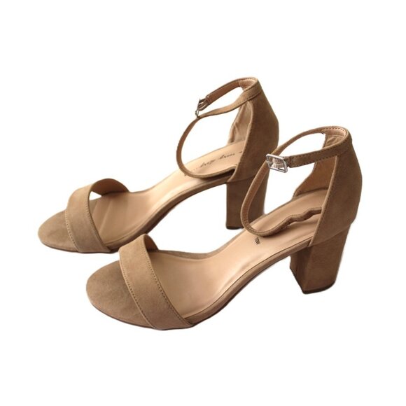 nwob ASOS In Every Story Genuine Suede Strappy Blocked Heel Sandals in Tan - 10W - Picture 3 of 10